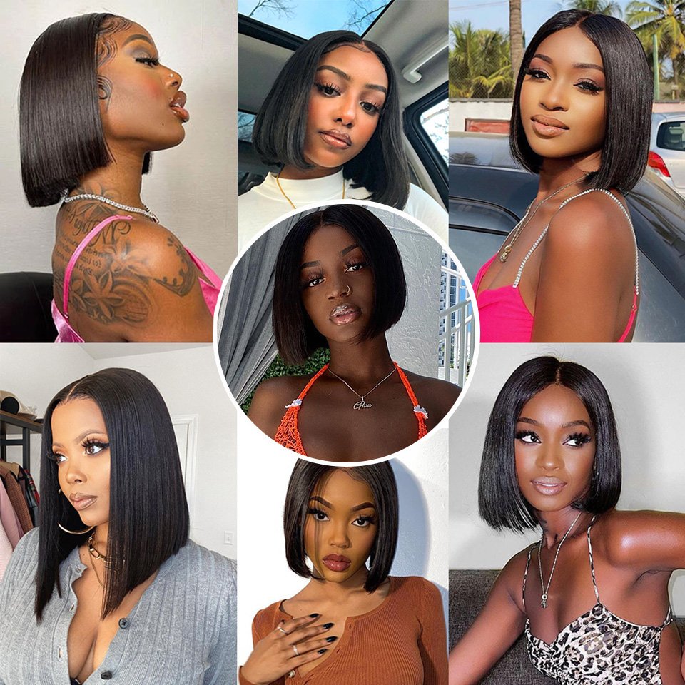 Brazilian Virgin Hair Hd Lace Frontal Wigs Natural Human Hair Short Bob Wigs For Black Women Human Hair Lace Front Wigs Vendor