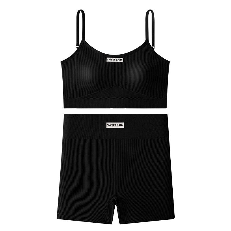 Wholesale Seamless Bra Set for Women Biker Shorts Yoga Tube Top 2 Piece Set Workout Women Gym Fitness Sets Free Polybag T/T