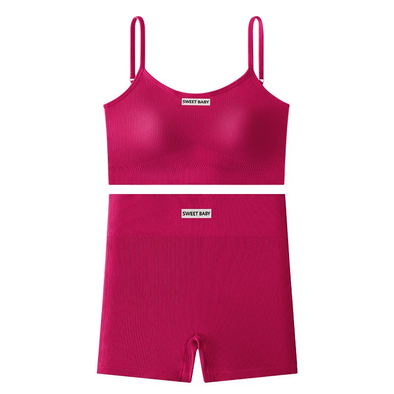 Wholesale Seamless Bra Set for Women Biker Shorts Yoga Tube Top 2 Piece Set Workout Women Gym Fitness Sets Free Polybag T/T