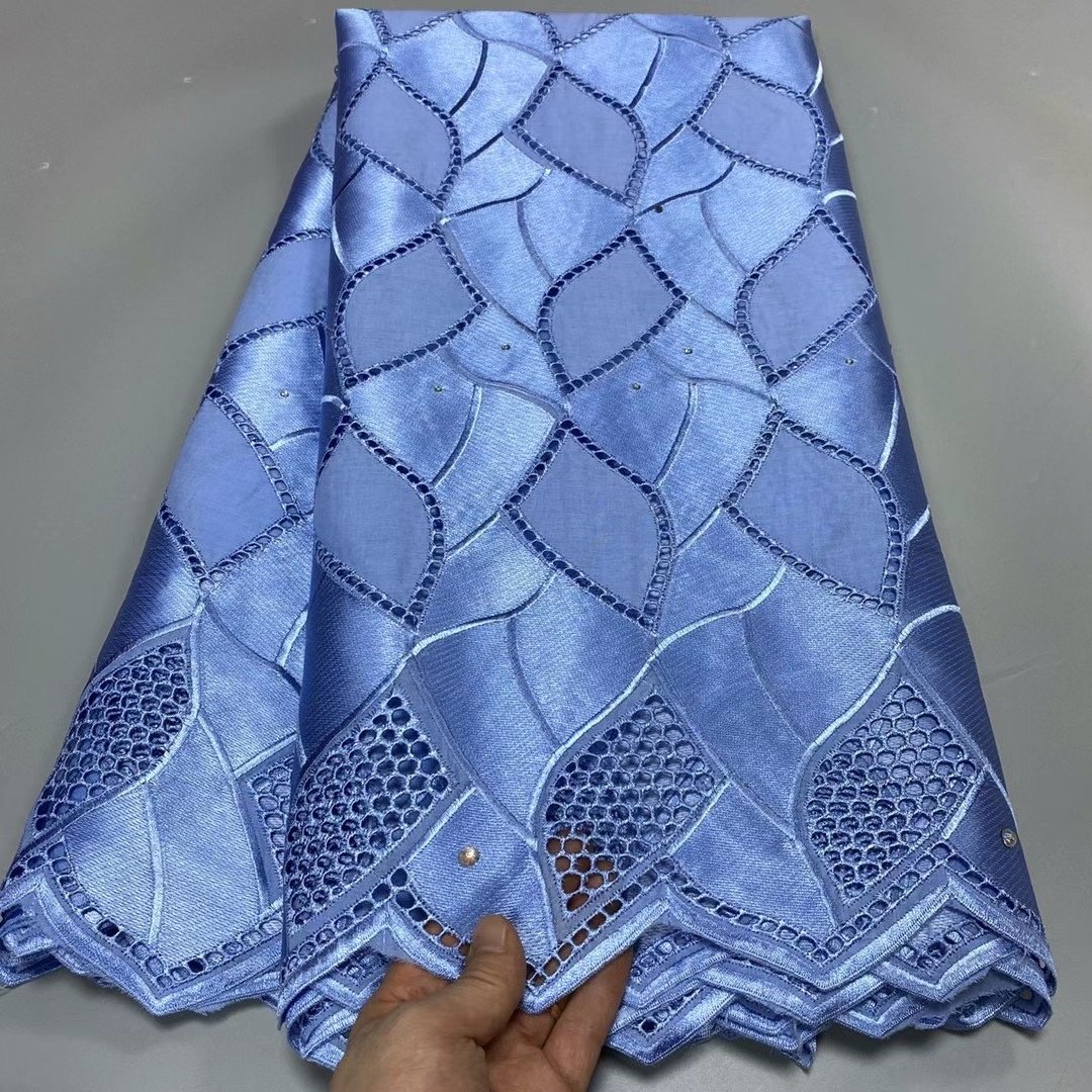 ACI Lace Material African Lace Fabric 100% Cotton Voile Heavy Lace Fabric 5 Yards/Piece For Women