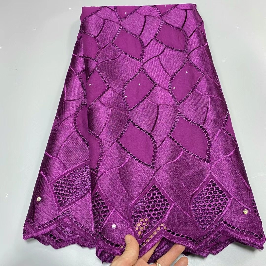 ACI Lace Material African Lace Fabric 100% Cotton Voile Heavy Lace Fabric 5 Yards/Piece For Women