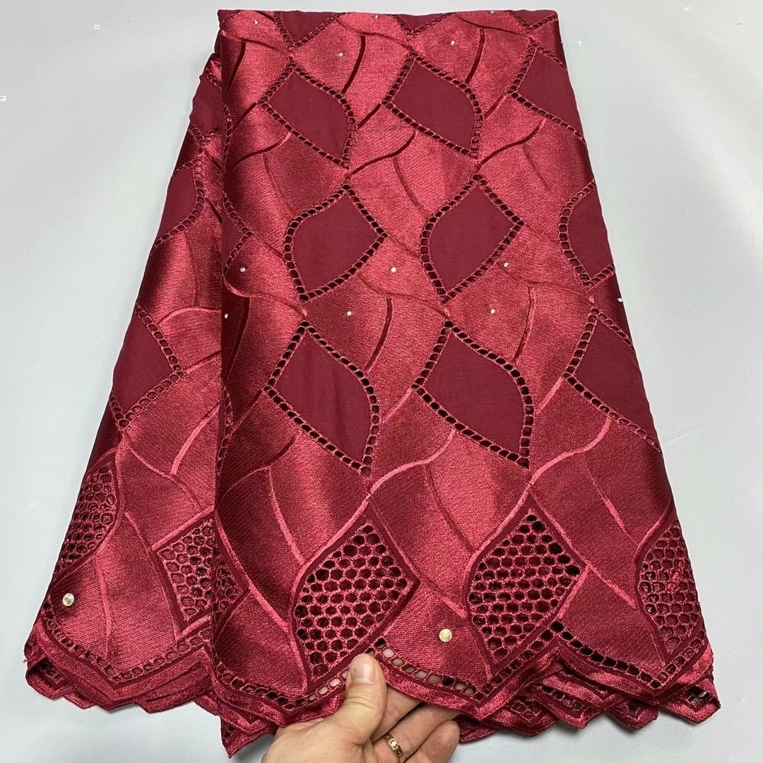 ACI Lace Material African Lace Fabric 100% Cotton Voile Heavy Lace Fabric 5 Yards/Piece For Women
