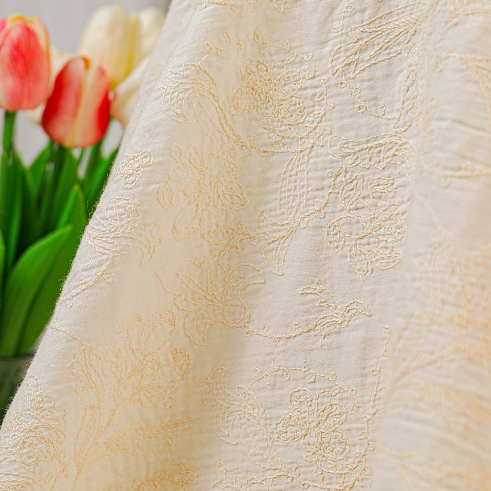 Hot sale French Embroidery lace fabric double side cotton lace fabric cotton lace fabric embroidery