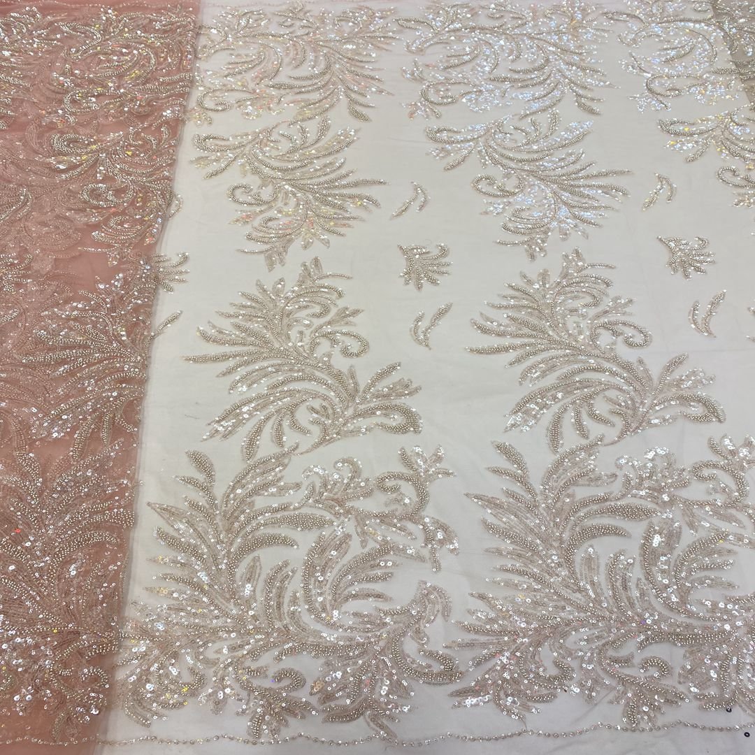 New-style net embroidery Nigerian high quality sequin embroidery lace fabric
