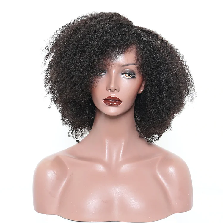 200 Density Hd Lace Wig Afro Kinky Curly Wig Afro Hair Wigs For Black Human Hair Transparent Mongolian Natural Front Women