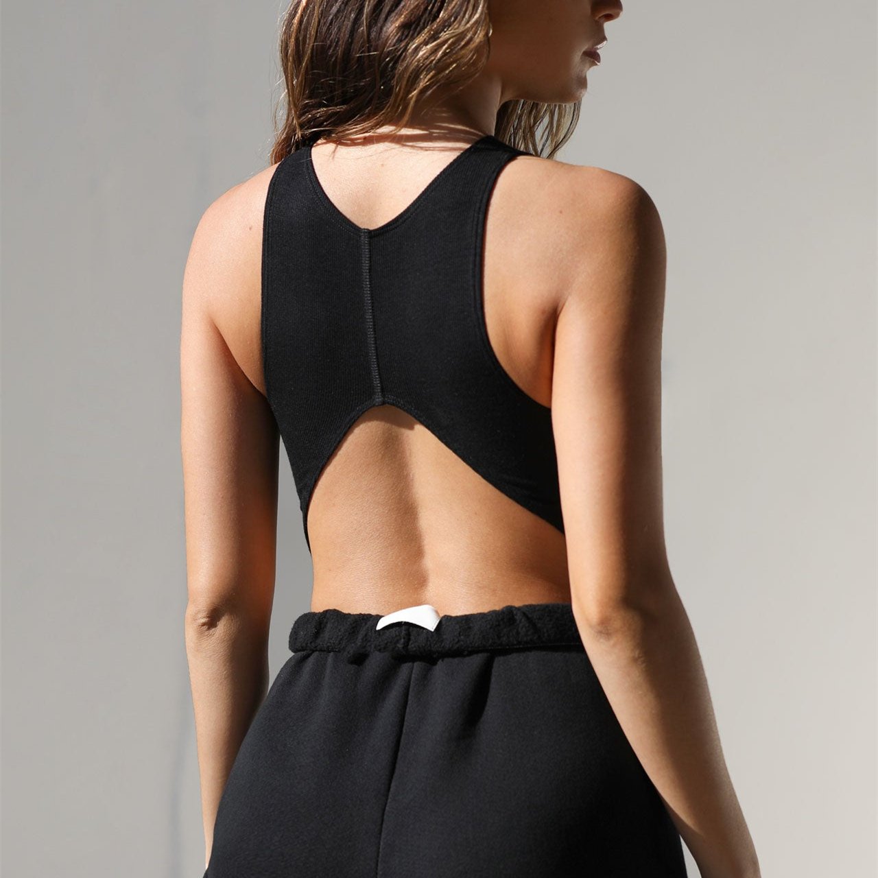 Custom Logo Sexy Stretch Plain Ribbed Activewear Gym Fitness Yoga Workout Racerback Crop Top For Women