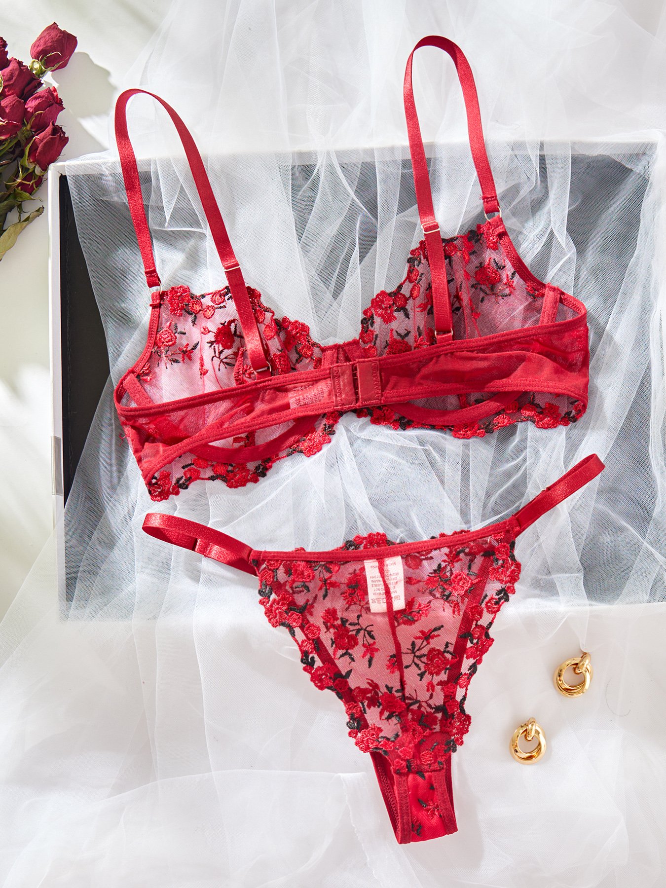 Naughty mature teens porno pink floral lace babydoll nightwear erotic G-string sleepwear set