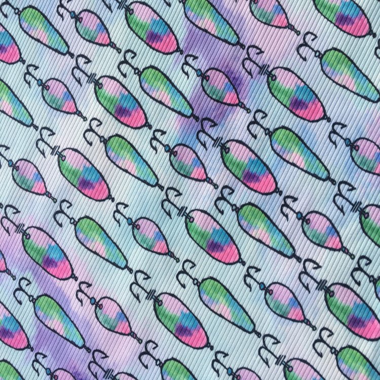 digital printed 95 polyester 5 spandex 2x2 tubular rib circular knit fabrics