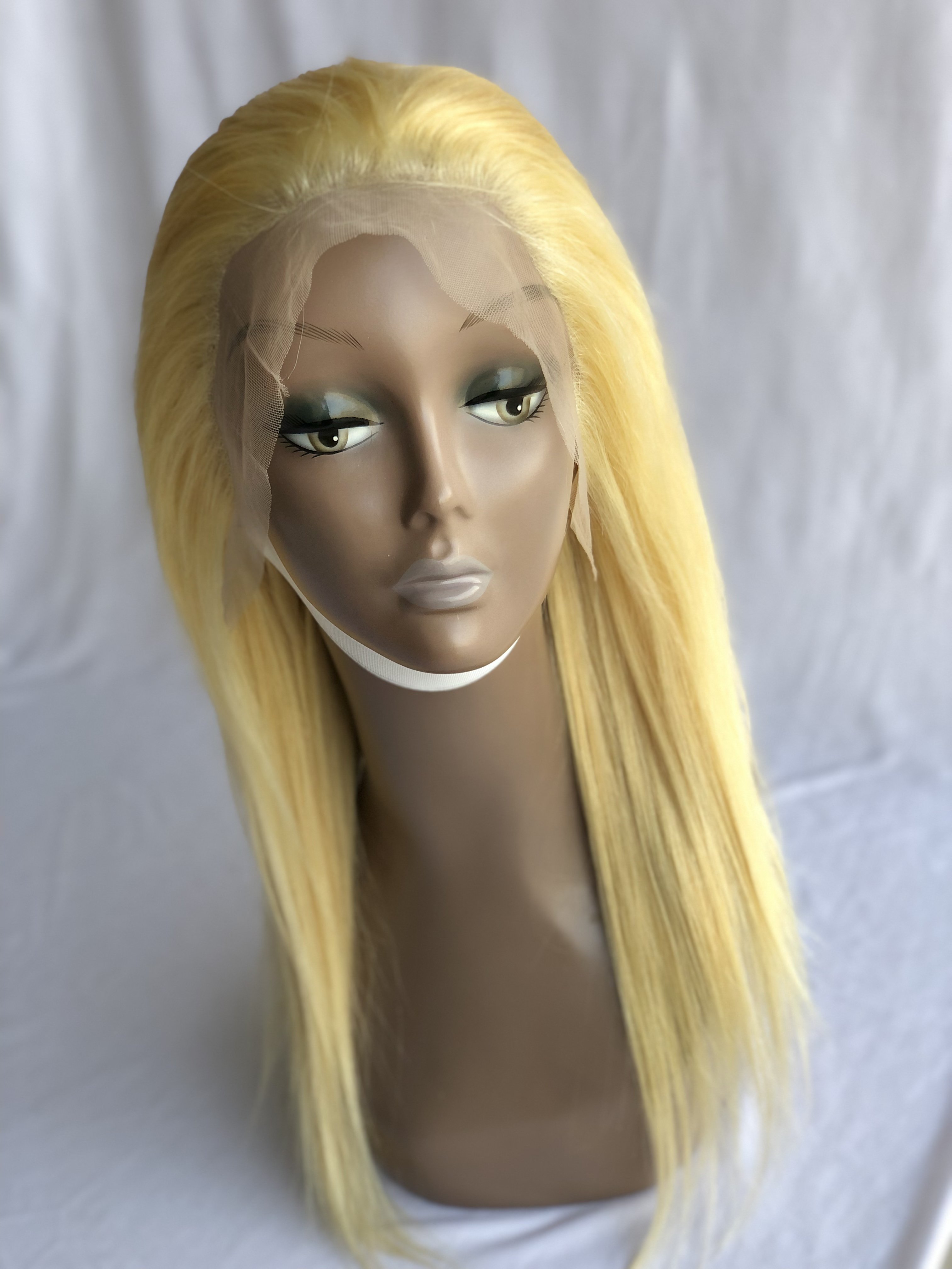 Export Top Quality Indian Supplier Wholesales Raw Unprocessed Virgin 14'' Blonde 13x4 Frontal Hd Lace (2Bundles) Customized Wigs