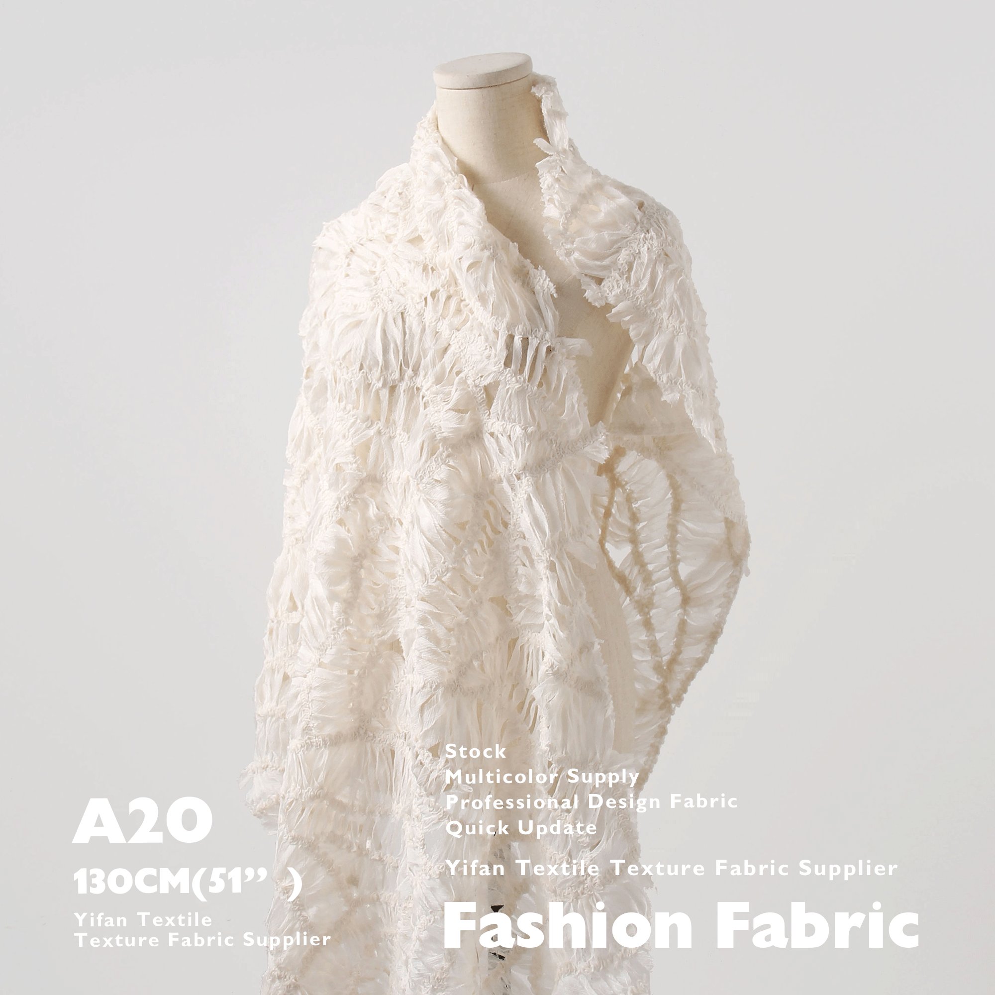 Fashion Fabric High Quality Feather Wings Splicing Structure Fabric 3D Embroidery Fabric For Skirt Clothing Home Decor