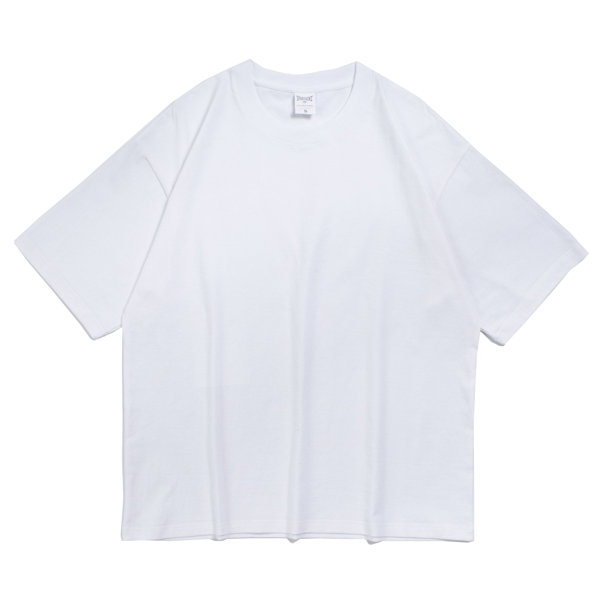 Custom Mock Neck T shirt Oversize Box T Shirts Men Thick Neck Rib Collar 100 Cotton White Drop Shoulder T shirt
