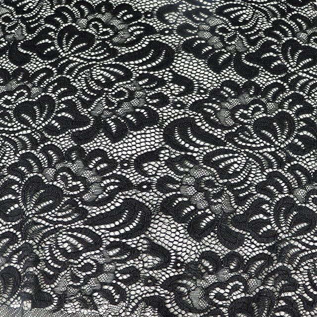 High Quality Embroidery Lace Fabric Nylon Spandex Stretch Chantilly Lace Fabric For Dress
