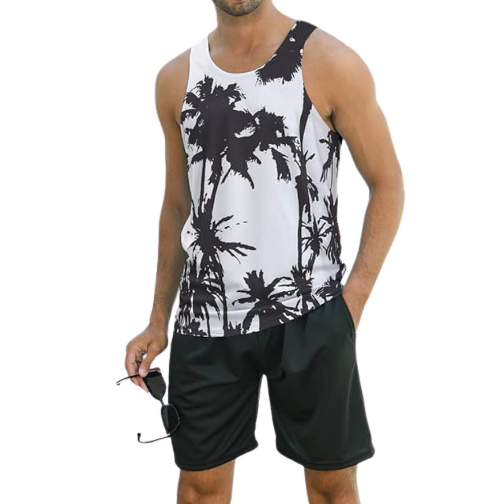 Buy Quick Dry Full Sublimation White Black Beach Unisex Tank Tops New Design Workout Fitness Running Gym Tank Top