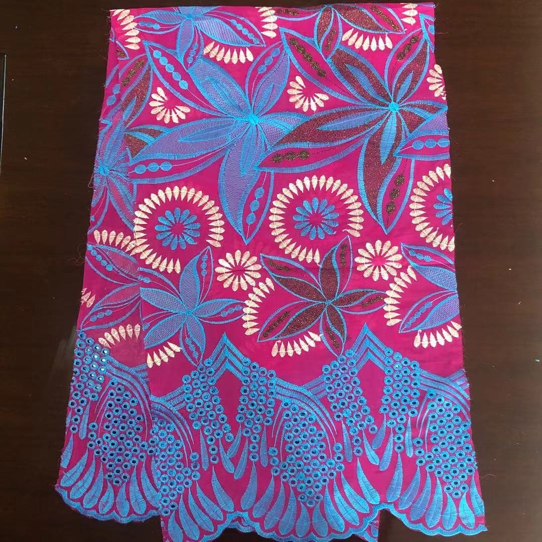 Swiss Voile Lace fabric 2024 Latest Heavy Embroidery African Pure Cotton Lace fabrics Dubai Africa nigeria