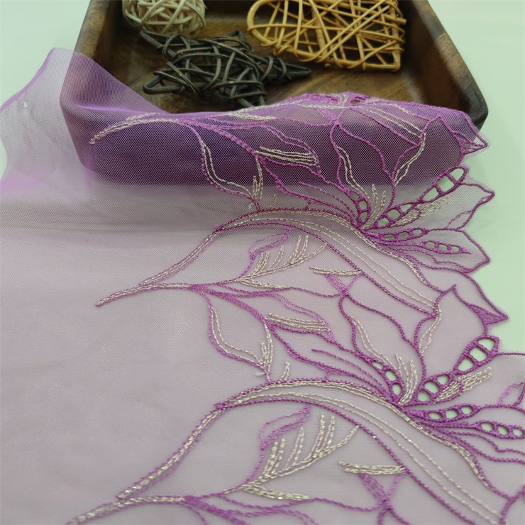 Mesh carving holes lace with thread can be use for clothing decoration women's underwear bras and evening dress accessories