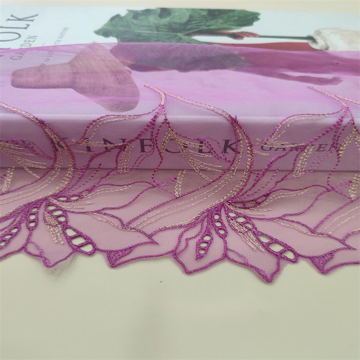 Mesh carving holes lace with thread can be use for clothing decoration women's underwear bras and evening dress accessories