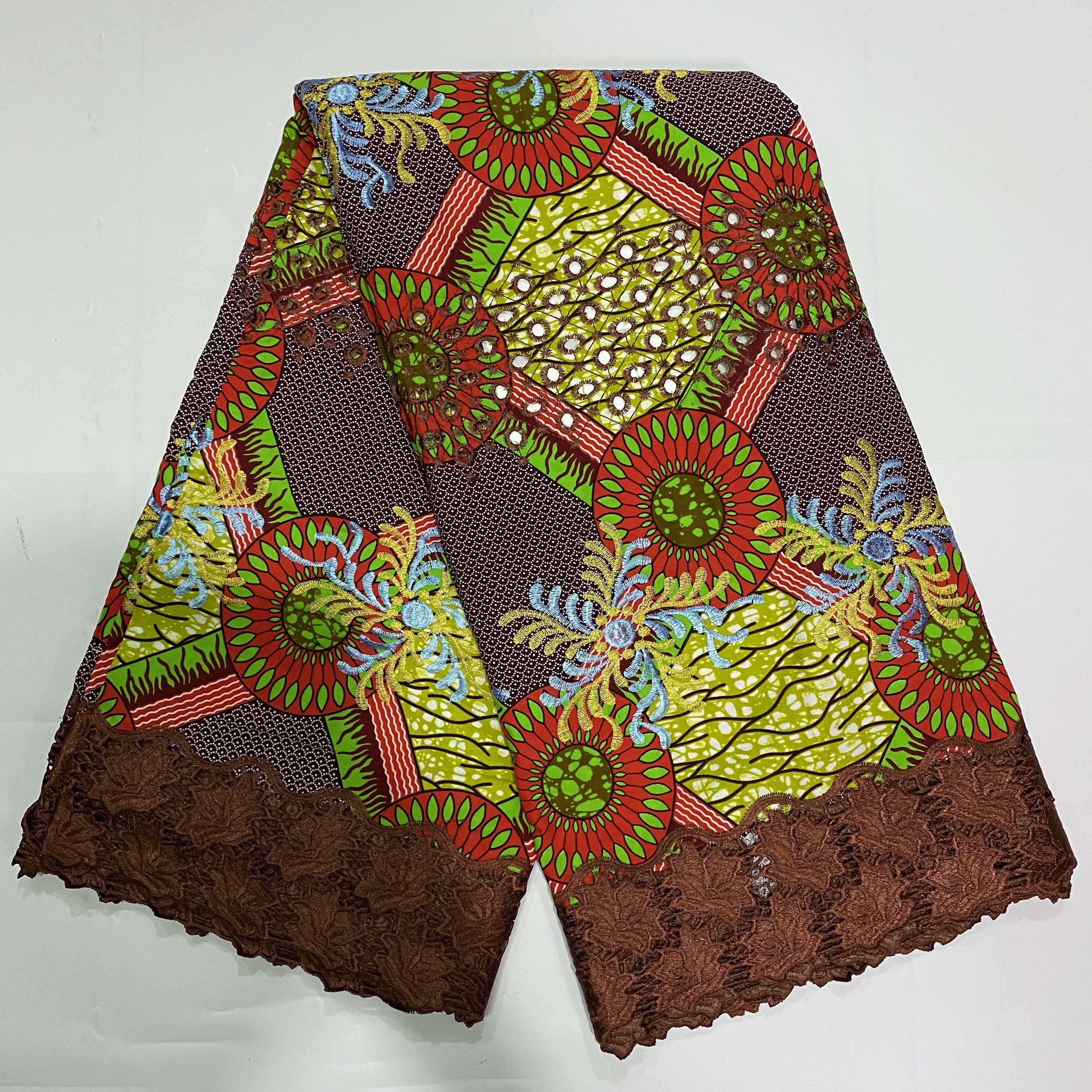 Hot Sale High Quality Lace African Ankara Batik Holland Lace Wax Print Fabric For Clothes Dresses Party 6 Yards/Lot