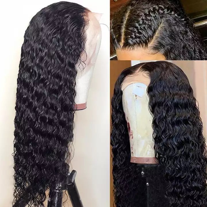 HD Transparent Lace Frontal Wig Cheap Deep Wave Human Hair Lace Wig 4X4 13x4 13x6 Lace Closure Front Curly Human Hair Wigs