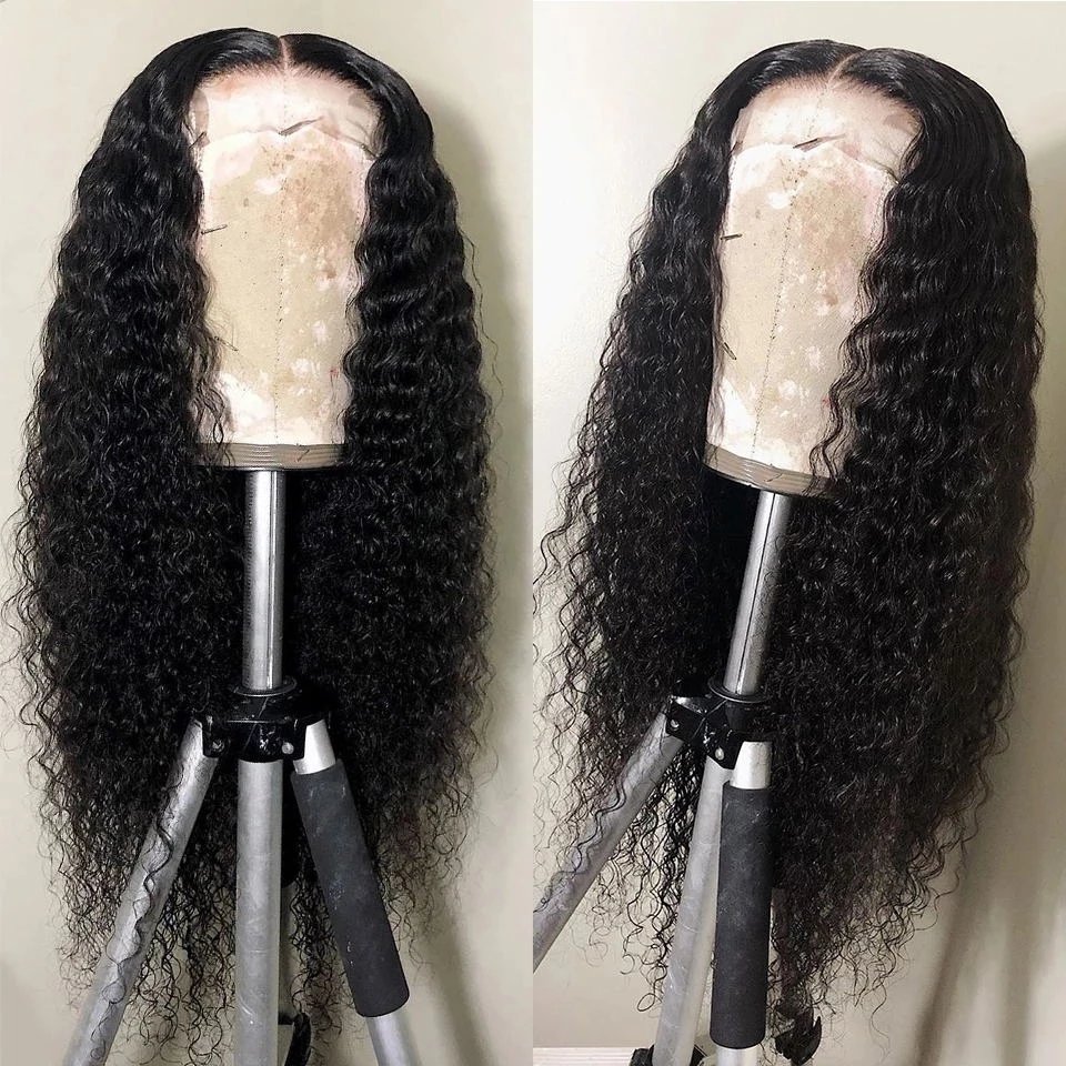 HD Transparent Lace Frontal Wig Cheap Deep Wave Human Hair Lace Wig 4X4 13x4 13x6 Lace Closure Front Curly Human Hair Wigs
