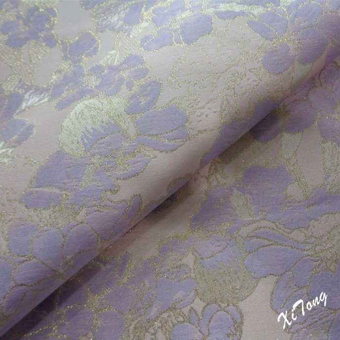 Wholesale Custom 100% Polyester Luxury Floral Embroidery Textured Upholstery Woven Brocade Jacquard Dress Fabric