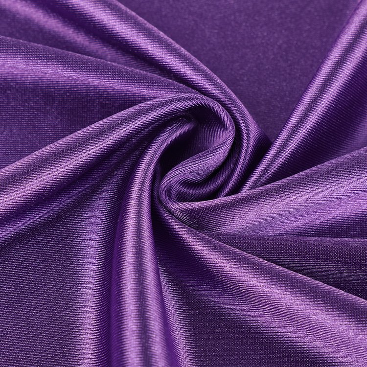 Hot Selling 88% Nylon 12% Spandex Glossy Satin Fabric Warp Knitted Four-Way Stretch Fabric For Dresses Yoga