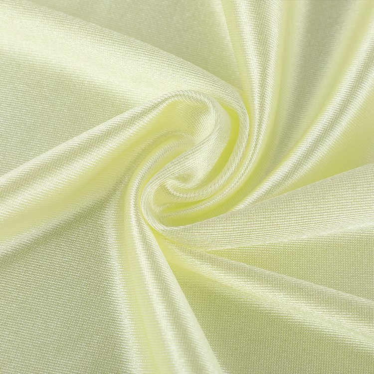 Hot Selling 88% Nylon 12% Spandex Glossy Satin Fabric Warp Knitted Four-Way Stretch Fabric For Dresses Yoga