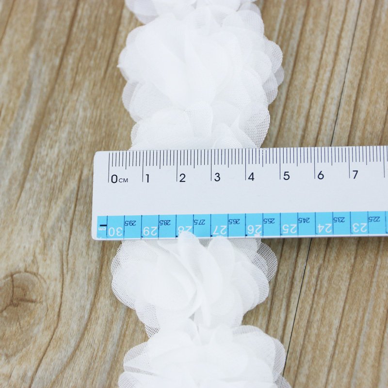 (1 Meter) Chiffon Lace Fabric Webbing Decoration Flower Gift Ribbons Crafts Non-woven Fabrics Base Wholesale DIY