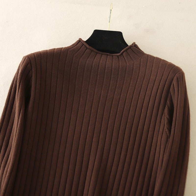 Long Sleeve Solid Dress Knitting Rib Dress Ladies Elegant Knitted Dresses Clothes