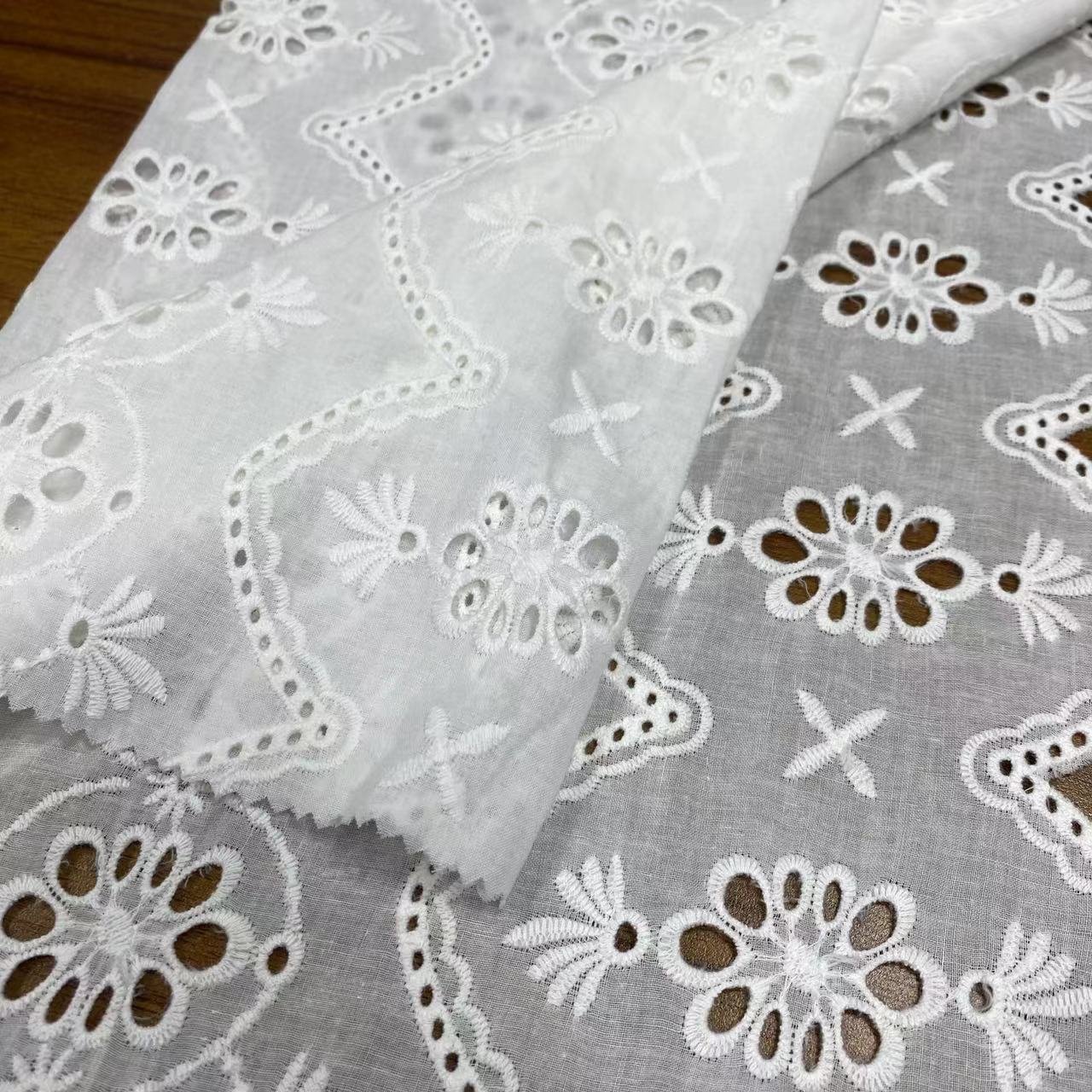 100%Cotton embroidery fabric ,cotton embroidery fabric with holes,Can be made clothing fabrics,Multi-color custom ,wholesale