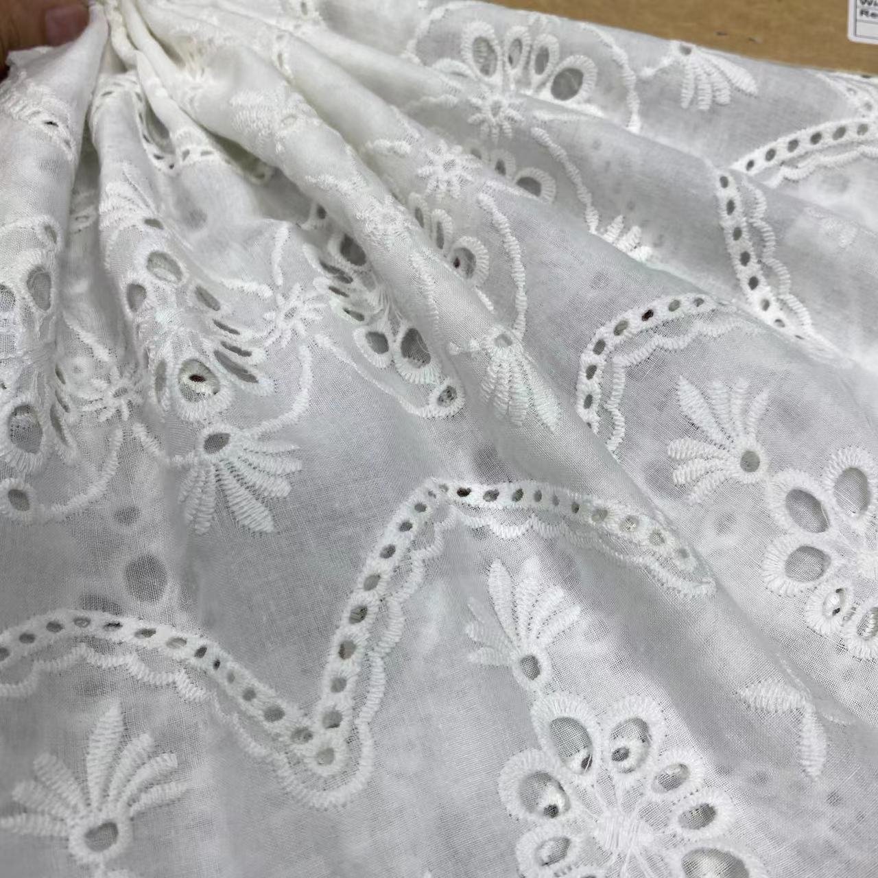 100%Cotton embroidery fabric ,cotton embroidery fabric with holes,Can be made clothing fabrics,Multi-color custom ,wholesale