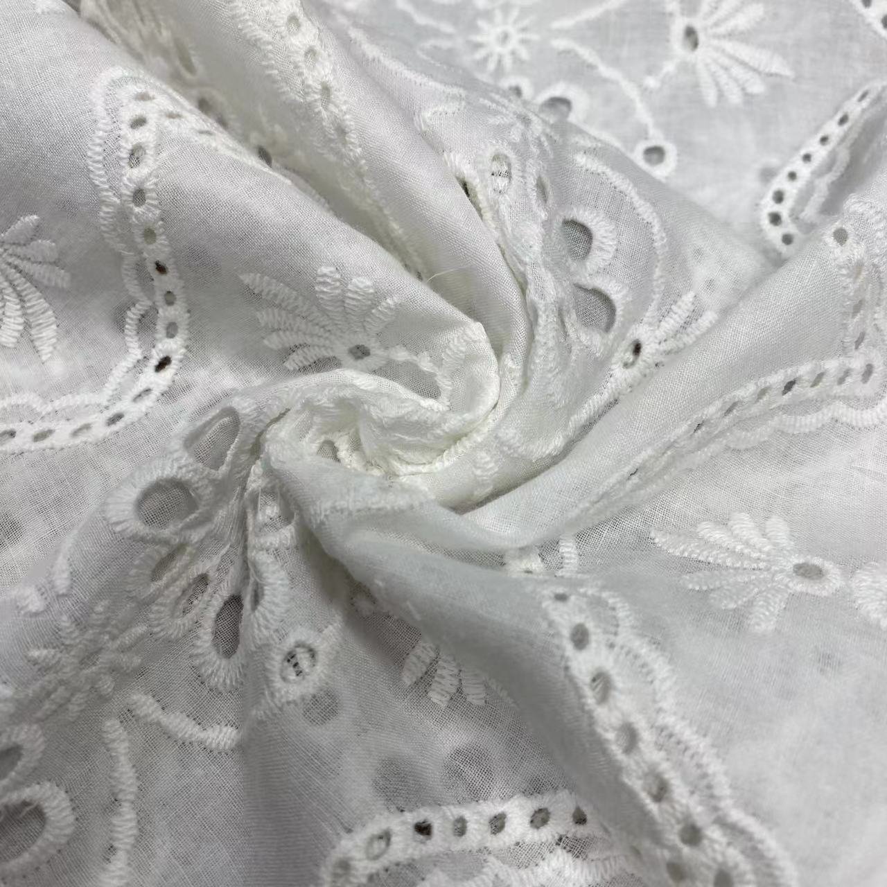 100%Cotton embroidery fabric ,cotton embroidery fabric with holes,Can be made clothing fabrics,Multi-color custom ,wholesale