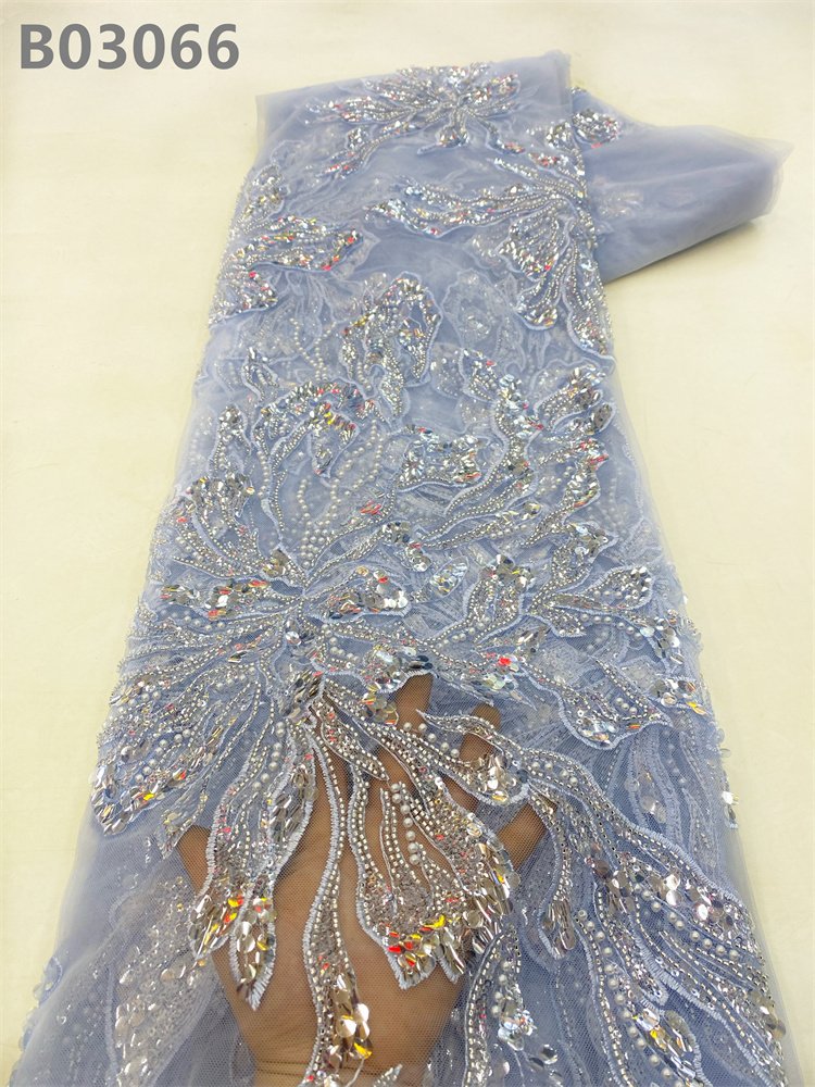 French Lace Fabric Beads Embroidered Net Fabric Sequin Lace Embroidery