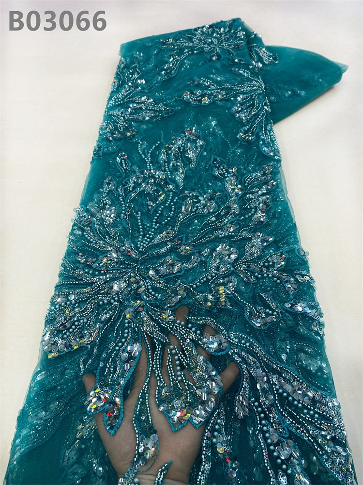 French Lace Fabric Beads Embroidered Net Fabric Sequin Lace Embroidery