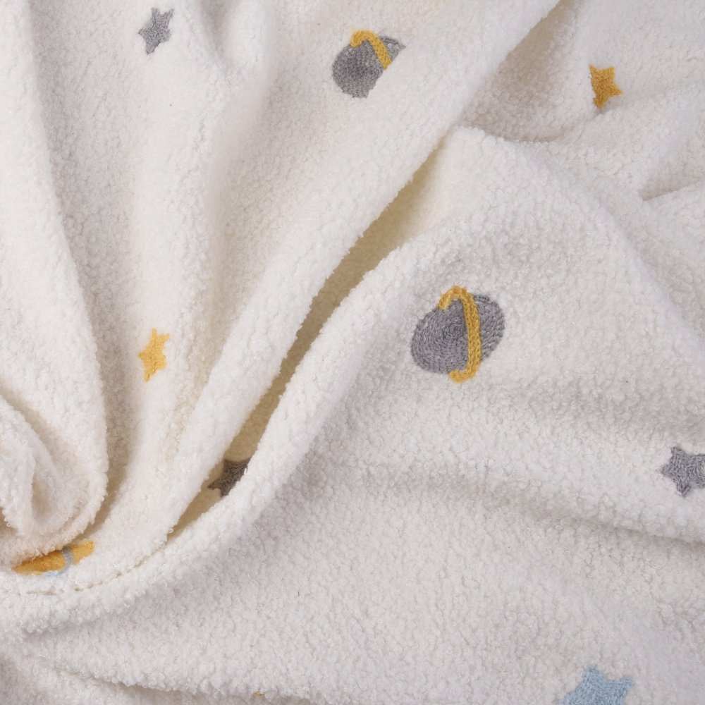 Factory Supply 100% Polyester Knitted Breathable Medium Weight Teddy Velvet Embroidery Fabrics