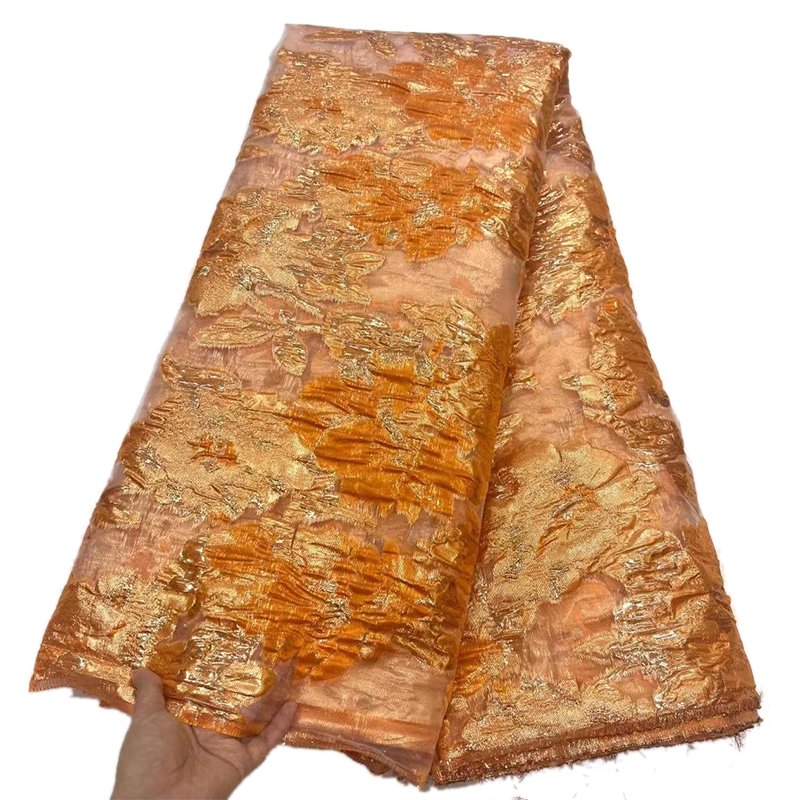 NI.AI African Fancy Brocade Fabric Good Quality Jacquard Lace Fabrics Embroidery Fabric For Dress