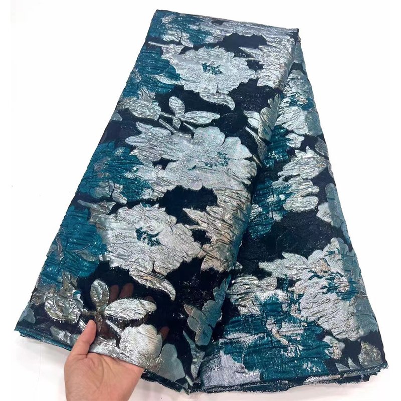 NI.AI African Fancy Brocade Fabric Good Quality Jacquard Lace Fabrics Embroidery Fabric For Dress