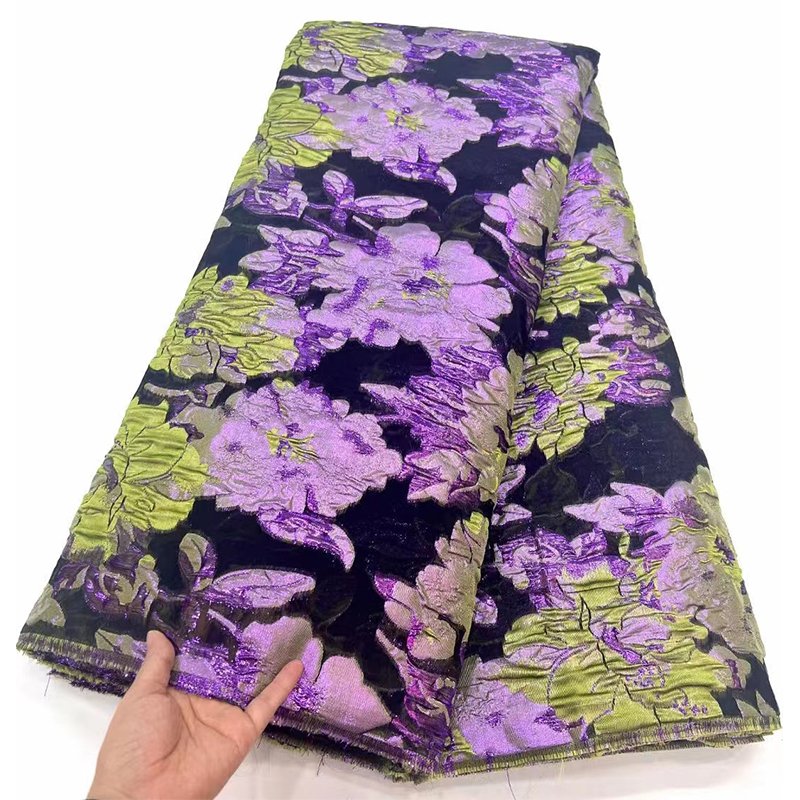 NI.AI African Fancy Brocade Fabric Good Quality Jacquard Lace Fabrics Embroidery Fabric For Dress
