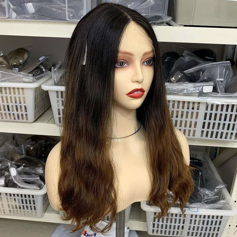 100% European Virgin Hair Jewish Wigs Ombre Color Lace Top Kosher Jewish Wig for Hair Loss