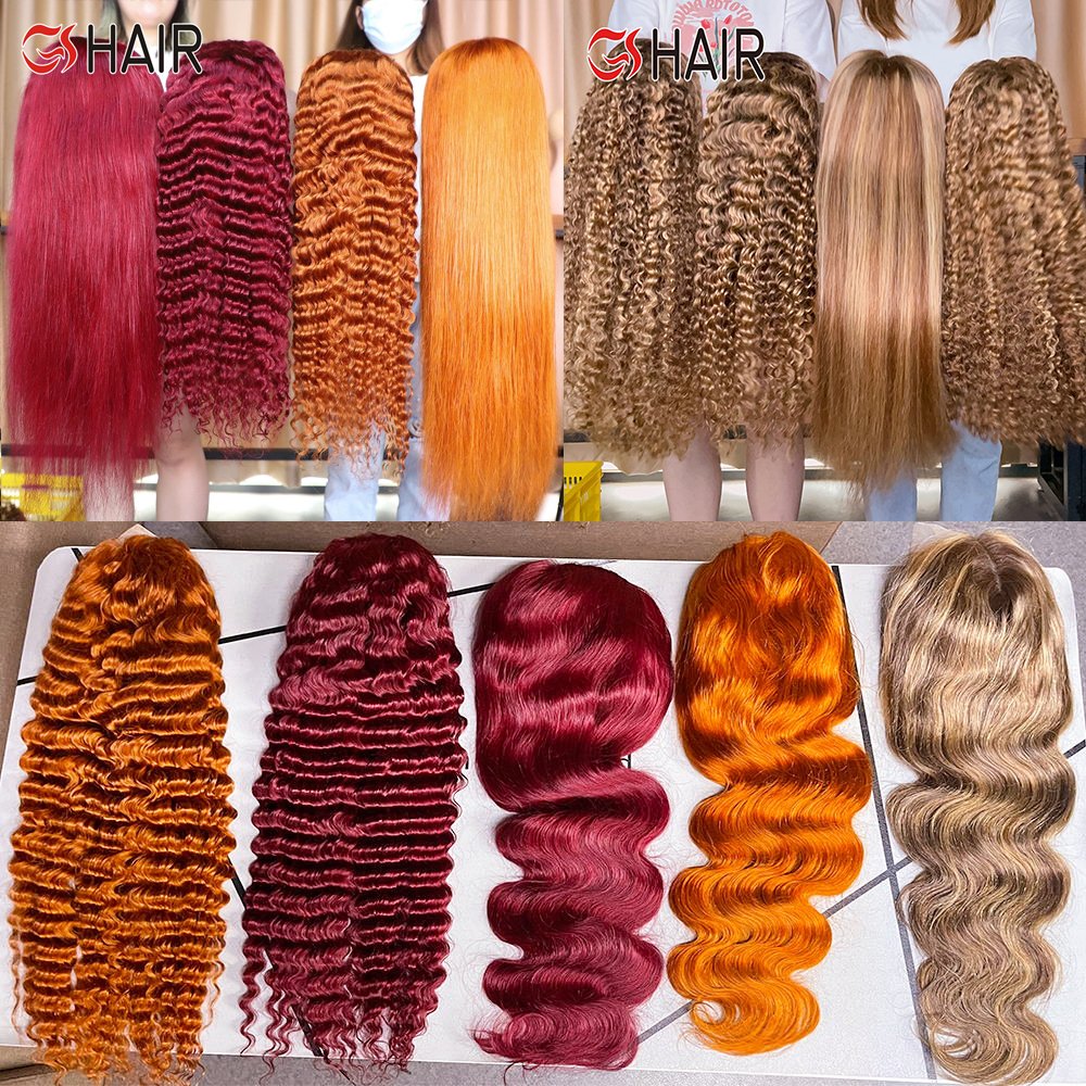 GShair Wholesale Red 99j Lace Front Wigs For Black Woman,Hd Human Hair Red Wigs,Orange 99j Colored Wigs Lace Front Human Hair