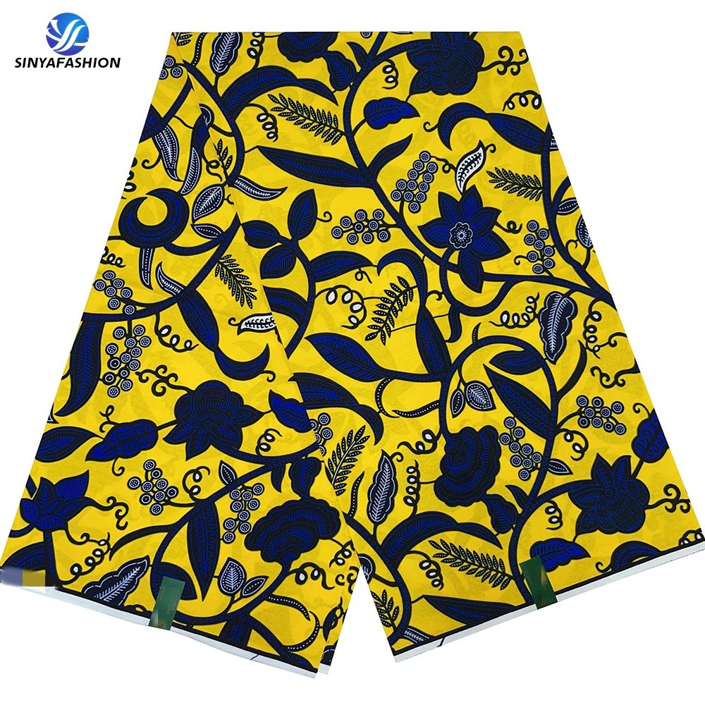Sinya Latest 100% Cotton African Fabrics Wax Prints Hollandais Fabric