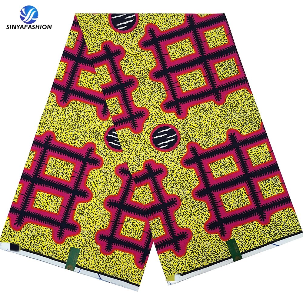 Sinya Latest 100% Cotton African Fabrics Wax Prints Hollandais Fabric