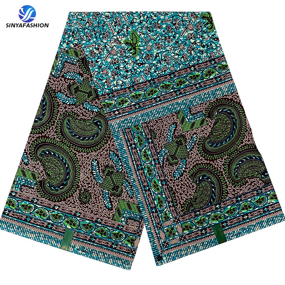 Sinya Latest 100% Cotton African Fabrics Wax Prints Hollandais Fabric