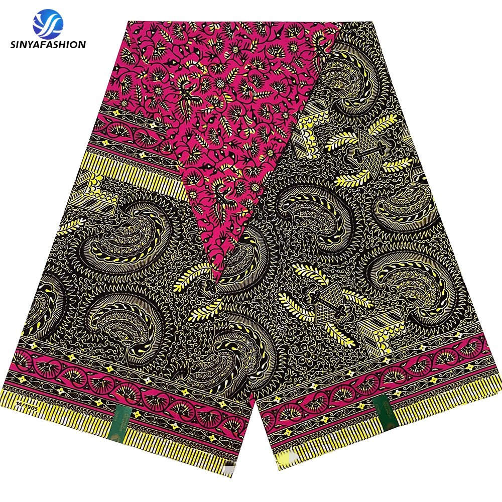 Sinya Latest 100% Cotton African Fabrics Wax Prints Hollandais Fabric