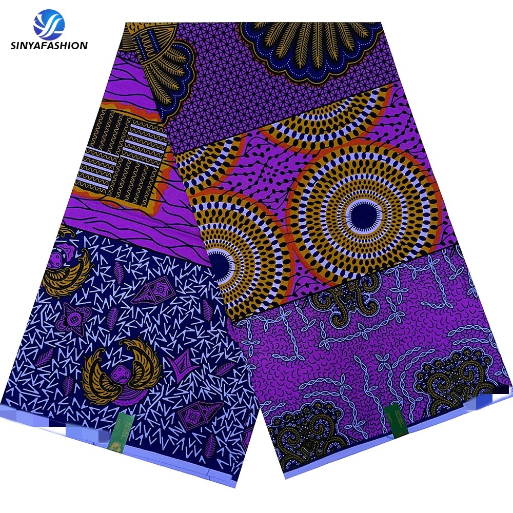 Sinya Latest 100% Cotton African Fabrics Wax Prints Hollandais Fabric