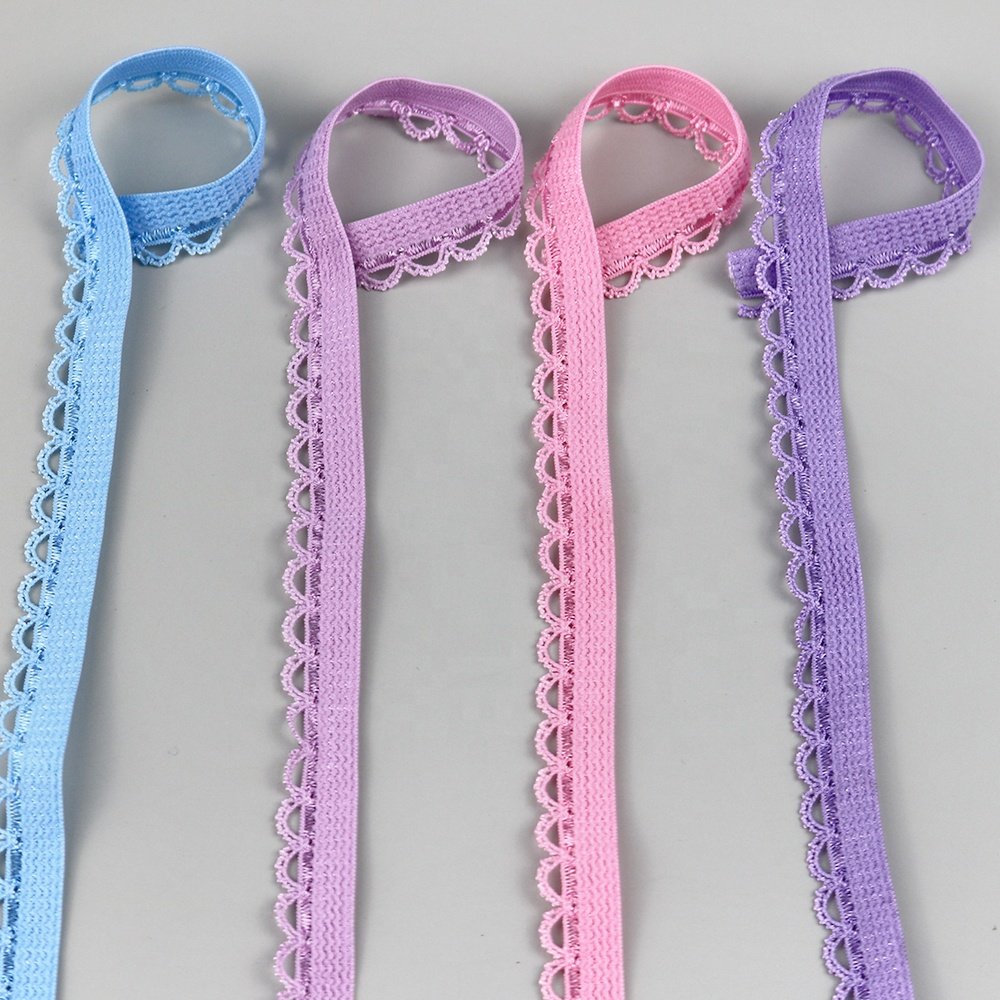 Factory Customized Lace High Elastic Nylon Teeth Thin Knitted Lingerie Trim Elastic Band for Women Waist Underwear Elastic