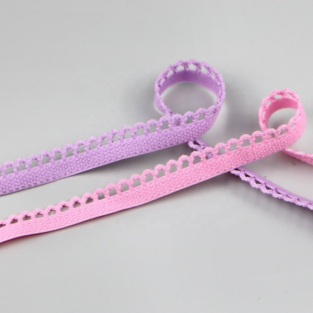 Factory Customized Lace High Elastic Nylon Teeth Thin Knitted Lingerie Trim Elastic Band for Women Waist Underwear Elastic