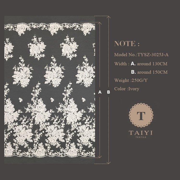 China Best Selling Wedding Lace Fabric Embroidery