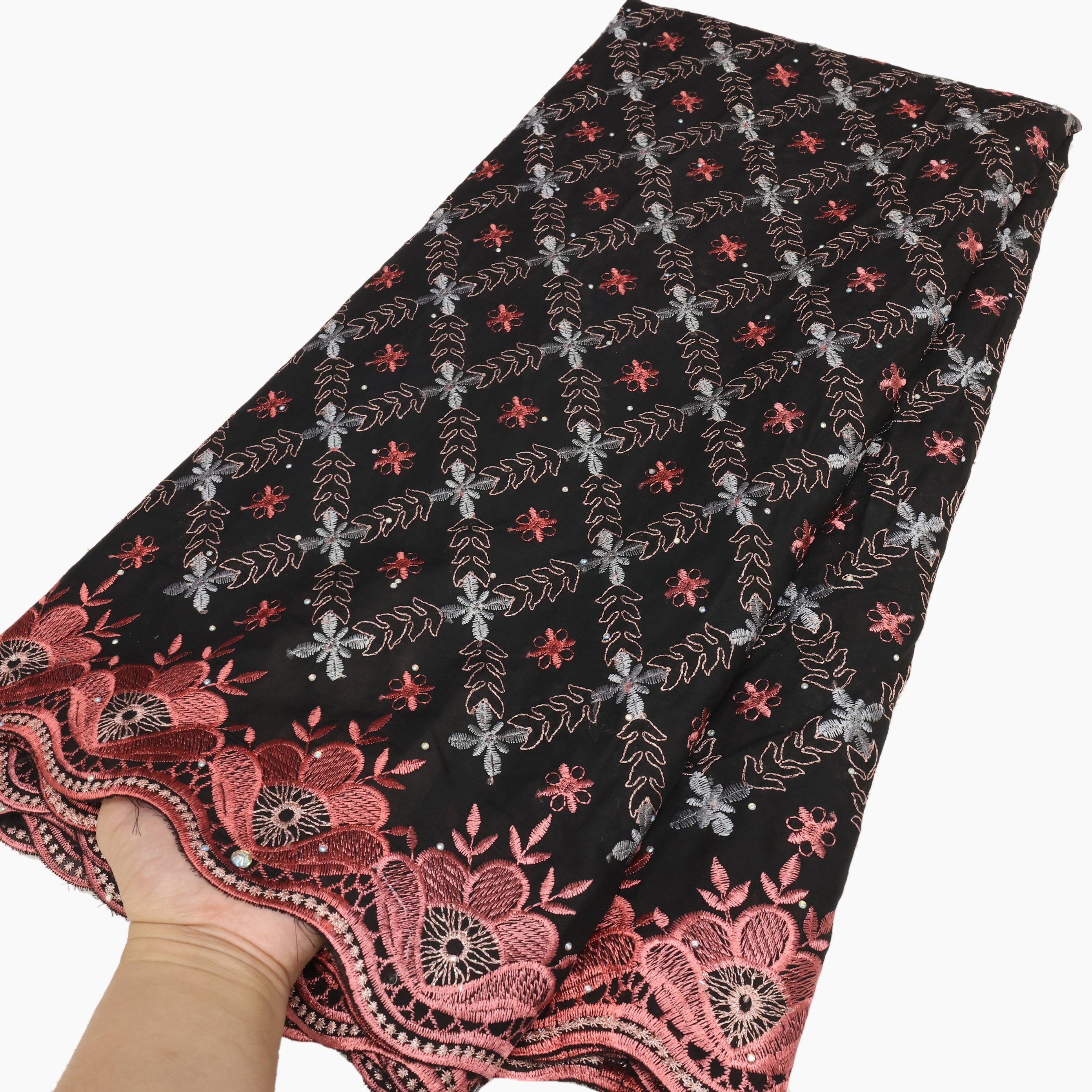 NI.AI Luxury Swiss Lace Fabrics Voile Fabric African Embroidery Cotton Fabrics for Party Dress