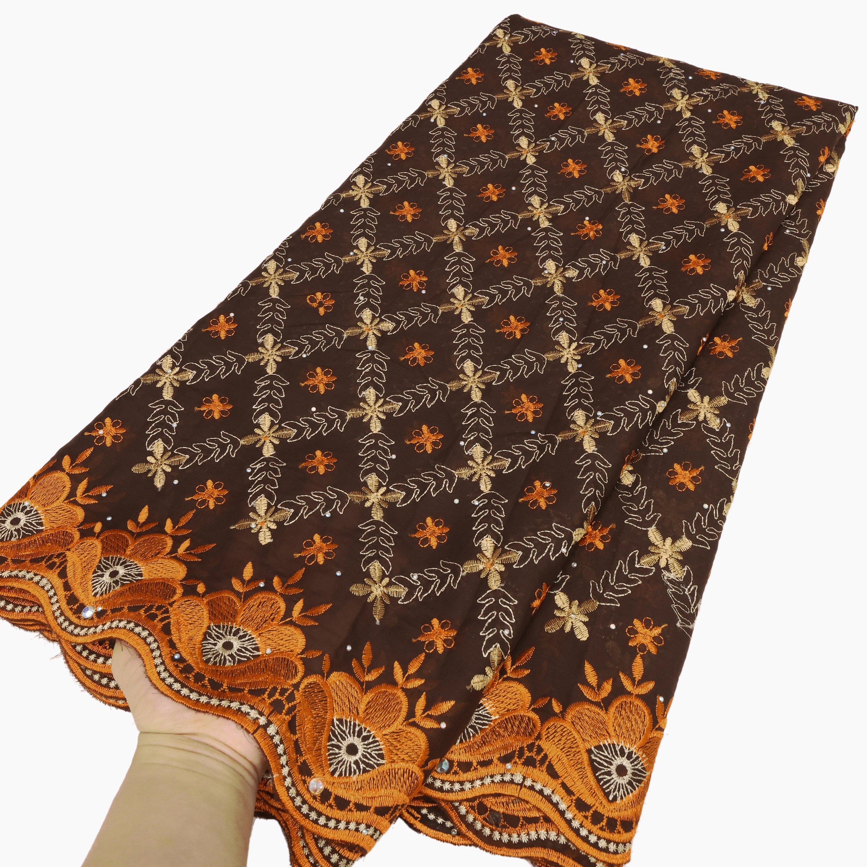 NI.AI Luxury Swiss Lace Fabrics Voile Fabric African Embroidery Cotton Fabrics for Party Dress