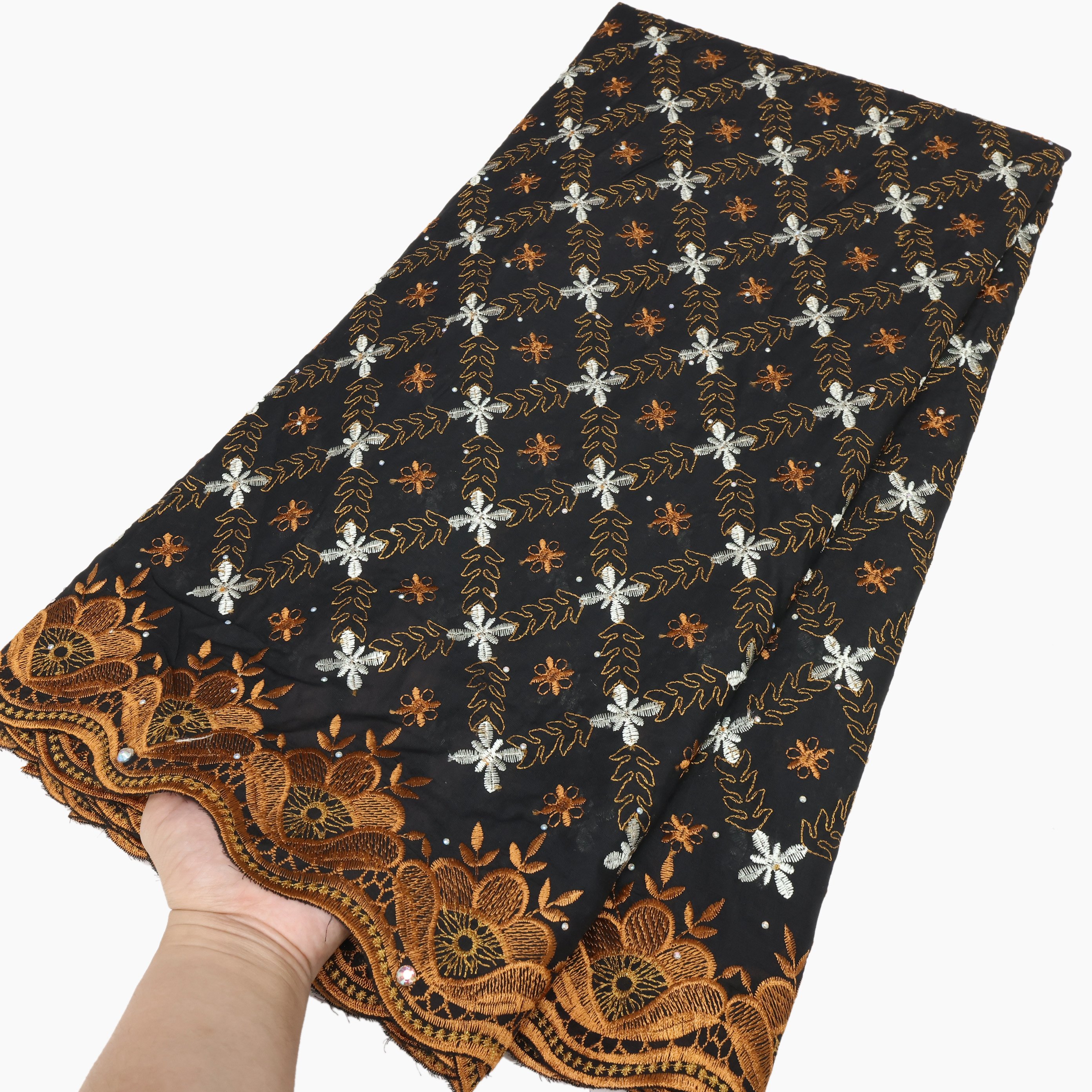 NI.AI Luxury Swiss Lace Fabrics Voile Fabric African Embroidery Cotton Fabrics for Party Dress